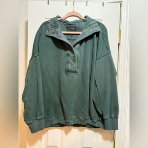 Aerie Getaway Quarter Snap Sweatshirt